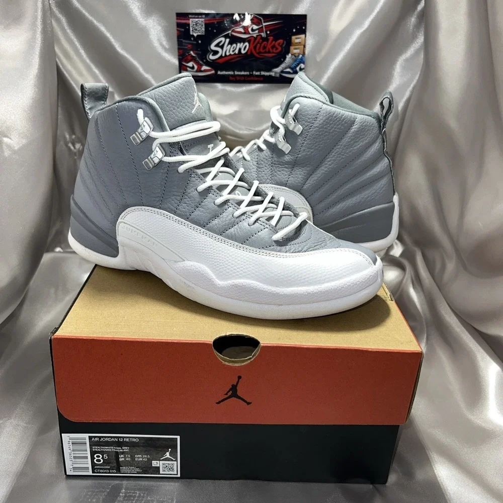 Jordan 12 Retro Size 8.5‎ Stealth/White-Cool Grey CT8013-015 | Preloved, OG Box